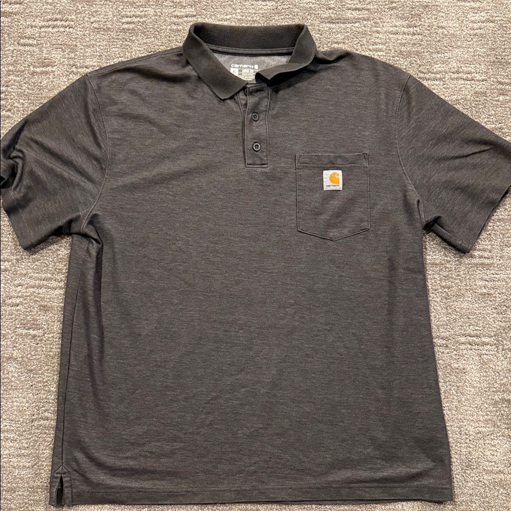 Carhartt Men's Charcoal Polo Shirt Size XL - Picture 1 of 8